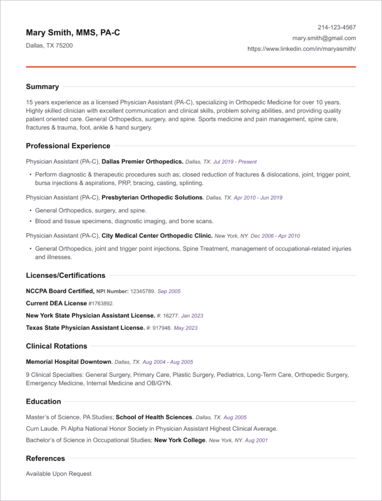 resume example