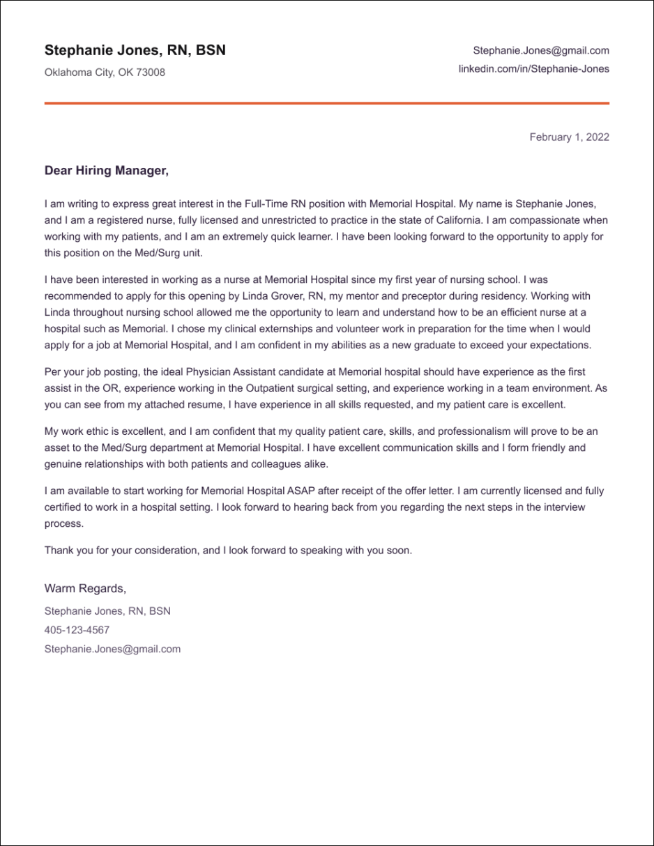 cover letter purpose and content