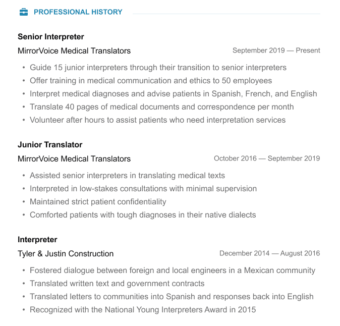 How to put experience in resume