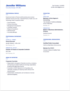 Accounting Manager resume sample