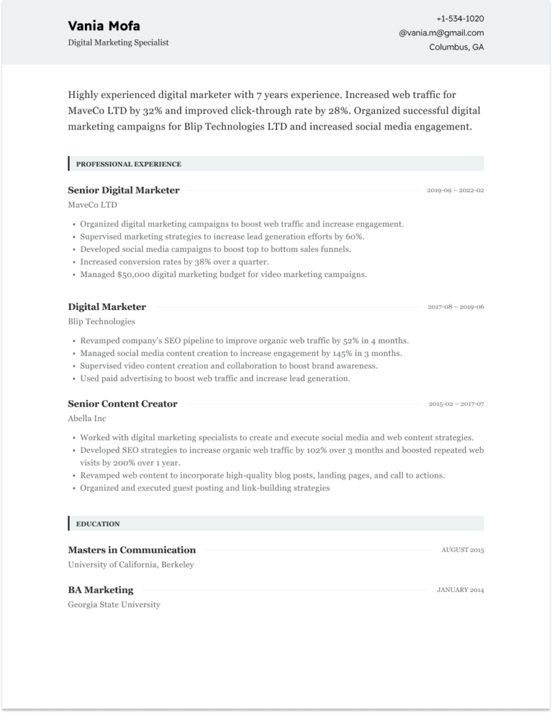 Best Resume Layouts For 2023 Resumekit 3762