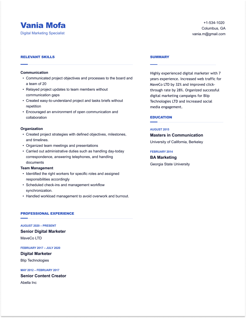 functional resume