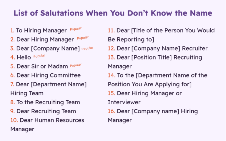 How To Address A Cover Letter Without A Name 5 Salutations   Salutation List No Name 768x479 