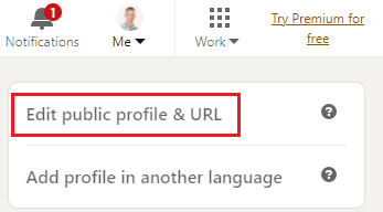 Edit Linkedin profile URL